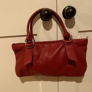 Express Red Leather Handbag Purse